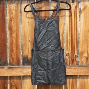 Rvca Faux leather mini dress black xs overalls top